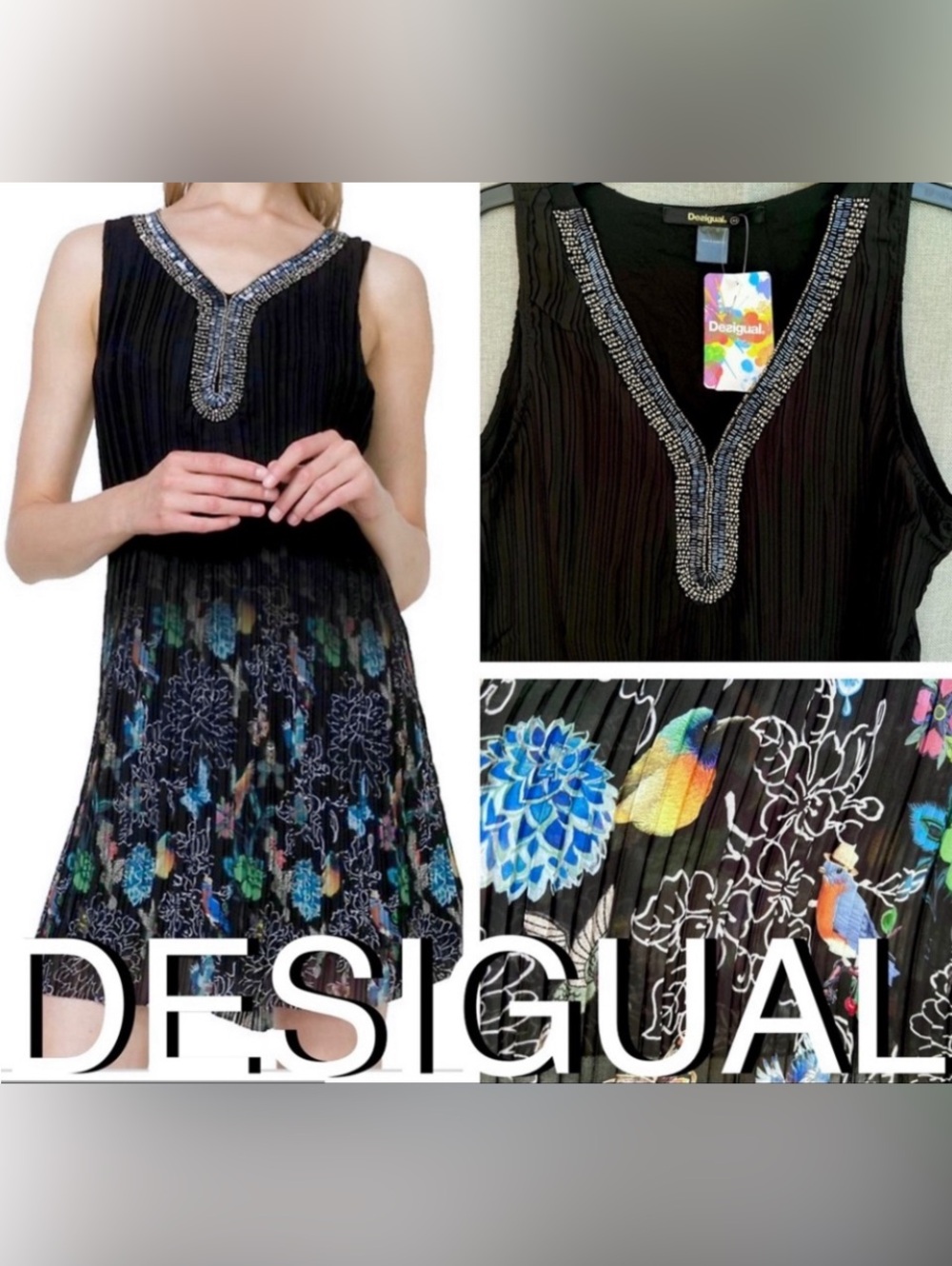 DESIGUAL Sophia dress black size 8 ( 42)